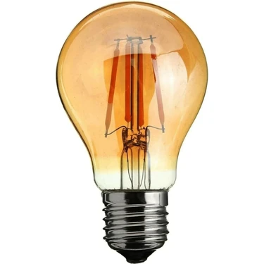 Neo Vista Amber Cam A60 Rustik LED Ampul 4W E27 Duy Filamentli Ampul Gün Işığı Dekoratif Vintage