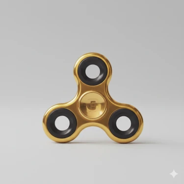 C&On Design Uzun Süre Dönen Metal Stres Çarkı - Sarı Rengi / Fidget