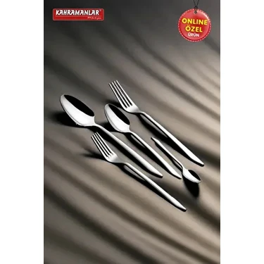 Kahramanlar Demre 60 Parça Çatal Kaşık Takımı Paslanmaz Çelik 12 Kişilik Şık Tasarım ile Günlük