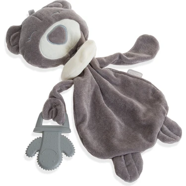 Babyjem Diş Kaşıyıcılı Gri Ayıcık Uyku Arkadaşım Peluş Malzeme ile Güvenli