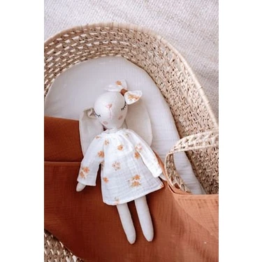 Peachy Flowers Kız Tavşan Müslin Uyku Arkadaşı – Yumuşak Pamuk, Kolay Kavrama ve Duyusal Gelişim,