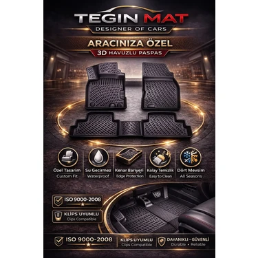 Tegin Mat Designer Of Cars Ford F250/F350/F450/F550 Usa 2008-2010 1.4/1.6 Turbo Siyah 3D Havuzlu