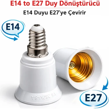 Vwin E14 To E27 Dönüştürücü Duy, E14 Ince Duy’u Standart E27 Duy’a Çevirir (1