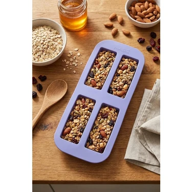 Evle Silikon Müsli Bar, Granola ve Protein Bar Kalıbı - Yapışmaz Dikdörtgen Çikolata ve Kek