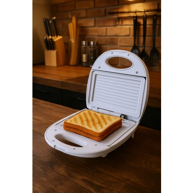 Awox Sole Mini Tost Makinesi 750 W Seramik Plaka Özellikli Beyaz Renkli Yerli