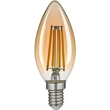 Helios Dekoratif Rustik Mum Ampul E14 Amber