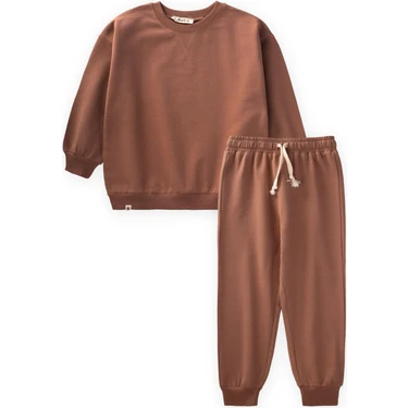 Cigit Basic Karyoka Detaylı Sweatshirt Takım Açık