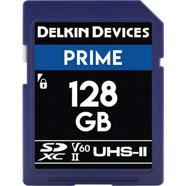 Delkin Devices 128GB Prime UHS-II SDXC (V60) Hafıza