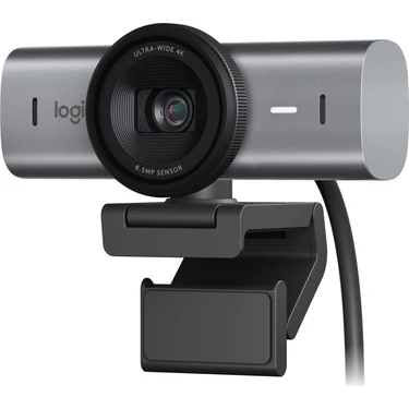 Logitech Mx Brio Ultra Hd 4K Gizlilik Kapaklı ve Mikrofonlu Yayın Web Kamerası, Koyu