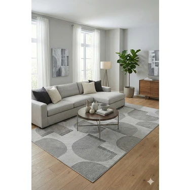 Babil Home Kaymaz Tabanlı Kesme  Salon Koridor Mutfak Yatak Odası Halısı 6021