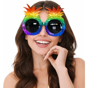 SHC4200 Mey Ithalat® Tropikal Ananas Tasarımlı Renkli Hawaii Parti