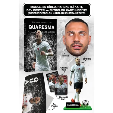 Parodi Yayınları Quaresma Futbolcu Kitabı - Maske, 3D Biblo, Dev Poster, Hareketli Kart Hediyeli