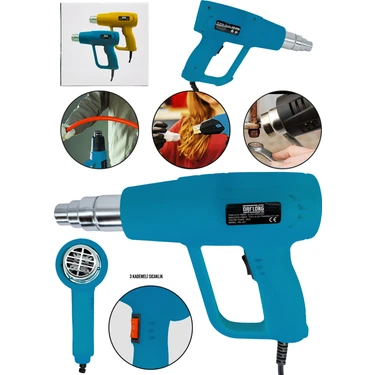 Daflong ITL-39M Darbeye Dayanıklı Bakır Sargılı Rezistans 2 Kademeli Sıcak Hava Tabancası Isı