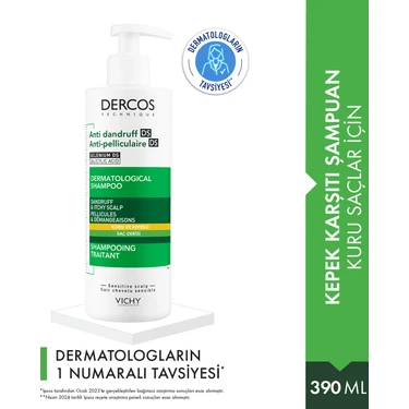 Vichy Dercos Şampuan Kuru ve Kepekli 390 ml