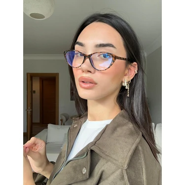 Funeyes Carat Cat Eye Leopar Desenli 46 Ekartman Küçük Cat Eye