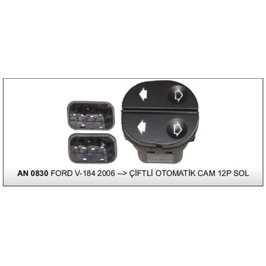 Dodo Cam Kaldırma Anahtarı Çiftli Ford Transıt V184 06-> Connect Çerçevesiz