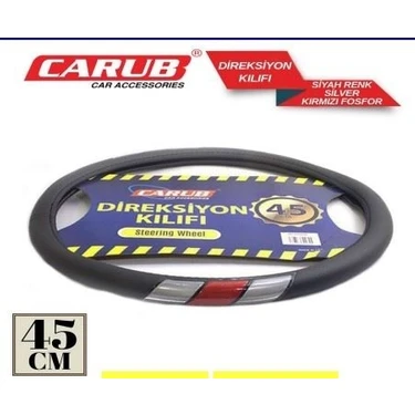 Universal Carub Direksiyon Kılıf 45CM Siyah Sedef Kırmz