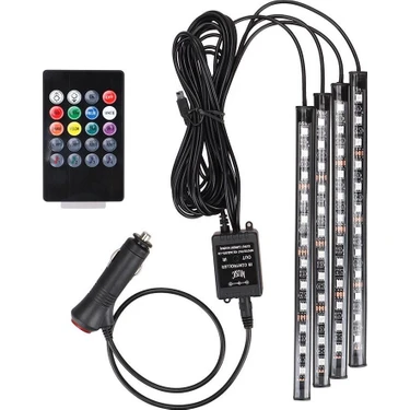 Tekstore 12 Ledli Ayak Altı LED Sese Duyarlı Rgb Kumandalı