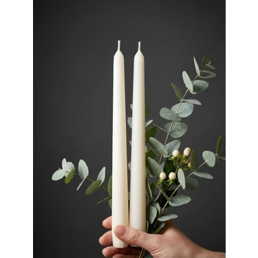 Kubbe 22X240 mm Şamdan Mumu  - Damlatmaz Dumansız Premium Kalite Ekonomik Masa
