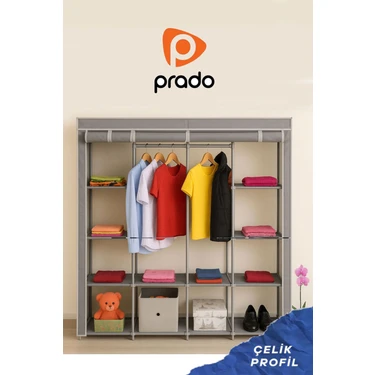 Prado Tokyo Çok Raflı Çelik Profilli Bez