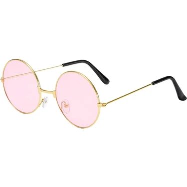 Yuvarlak Cam John Lennon Tarzı Gold Pembe