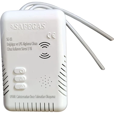 Safegas 12 Volt Karavan Gaz Alarm Dedektörü (Doğalgaz &