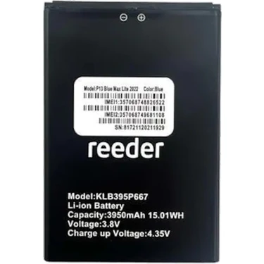 Reeder P13 Blue Max 2022 Orijinal Batarya Pil Sıfır 3950mAh Kapasite ve Uzun Ömürlü