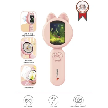 Torima Mini Dijital Mikroskop Led Işıklı HD IPS Ekranlı Eğitici Oyuncak TSM02