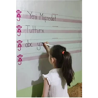TutturX Kılavuz Çizgili Öğrenci Tahtası 100X56 cm Turuncu Statik Akıllı Kağıt Malzeme