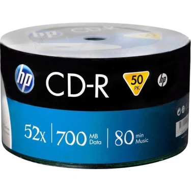 HP CD-R 52X 700MB 80 Min Boş Cd 50'li