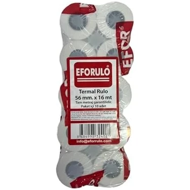 Aesco Yazar Kasa Pos Rulosu 56 mm x 16 mt Termal Rulo 10'lu