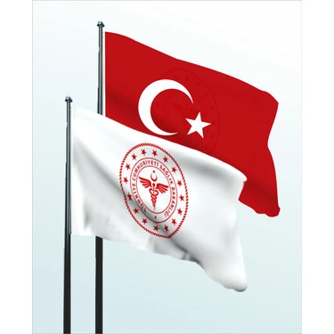 BAYRAKAL Asm Bayrağı, Aile Sağlığı Merkezi, Sağlık Bakanlığı Logolu Bayrak ve Türk Bayrağı