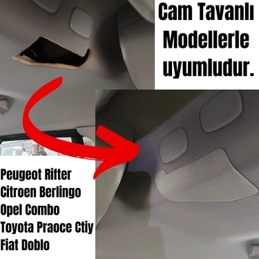 Topraks Shop Rifter-Berlingo-Proace City-Doblo-Opel Cam Tavanlı Ara Bölme Demiri Boşluk Kapakları
