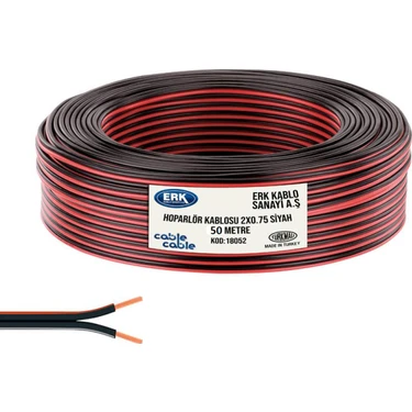 Cable Cable 50 Metre Hoparlör Elektrik ve Ses Kablosu Siyah Kordon