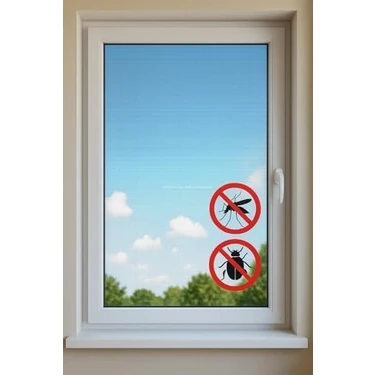 Tek Kanat Pratik Sineklik, 0.75 m x 1.25 m Tül, Kapı & Pencere Uyumlu, 4 M Yapıştırma Bantlı (2