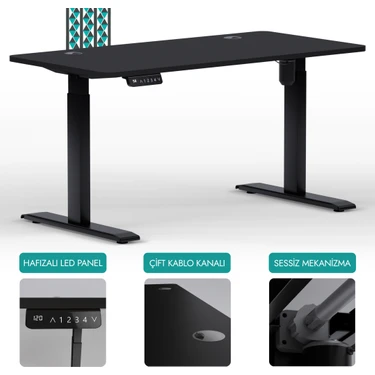 Karr Office O-Flex Tek Motorlu Elektrikli Yükseklik Ayarlı Masa - 120x60 -