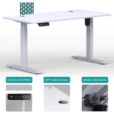 Karr Office O-Flex Tek Motorlu Elektrikli Yükseklik Ayarlı Masa - 120x60 -