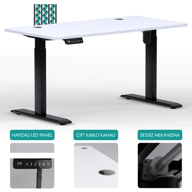 Karr Office O-Flex Tek Motorlu Elektrikli Yükseklik Ayarlı Masa - 120x60 -