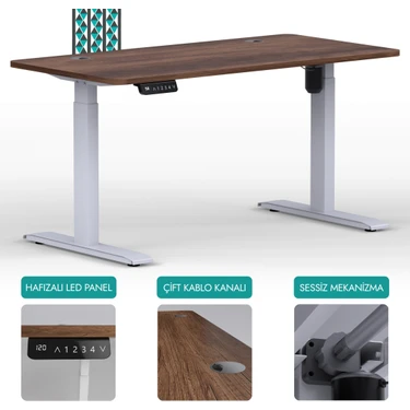 Karr Office O-Flex Tek Motorlu Elektrikli Yükseklik Ayarlı Masa - 120x60 -