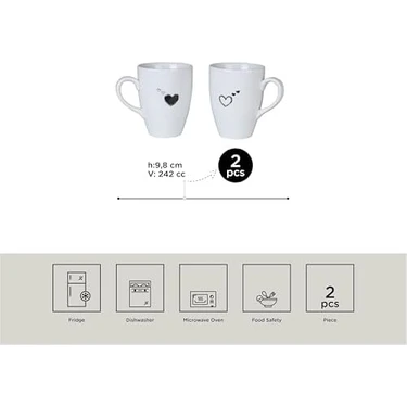 Porselen Pretty 2 Parça Mug