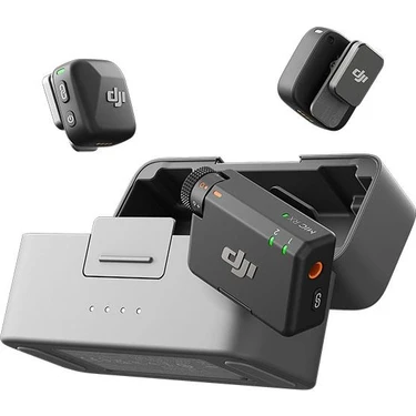 DJI Mic Mini (2 TX + 1 RX + Şarj Kutusu) Kablosuz Yaka Mikrofonu Seti | Ithalatçı