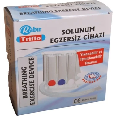 Rabır - Triflo Solunum Egzersiz Cihazı- 3 Tane Üfleme Topu Nefes Egzersizi - Çift
