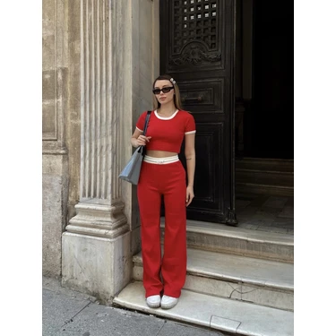 Pazarcan Crop Pantolon Biyeli Takım