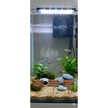 Akvaryum Dekoratif Mesaj Tabelası - 3'lü Espirili Set 7x5