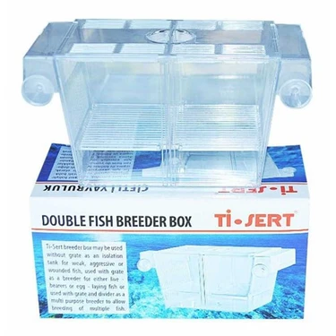 Ti-Sert İkili Balık Yavruluğu Akvaryum Aksesuarı 20x5x10 cm Şeffaf Tasarım Yavru Balıklar