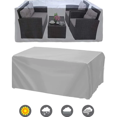Coverplus Su Geçirmez Branda Bahçe Mobilya Koruma Örtüsü 200 x 150 x 80 cm Gri