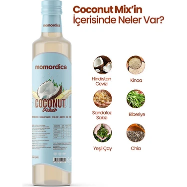 Momordica Coconut Mix - 250 ml Şurup, Hindistan Cevizi Aroma ve Doğal Tatlandırıcı