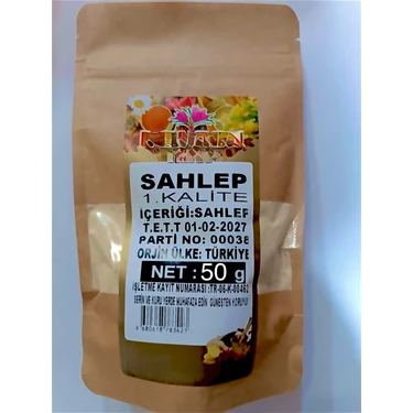Herbal Vital %100 Saf Salep Tozu 50gram – Katkısız | Doğal Dondurma & Içecek Için (BUCAK