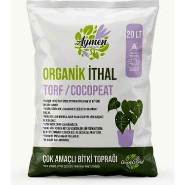 Aymen Çiçekçilik 20 Litre Organik Ithal Çok Amaçlı Bitki Toprağı - Her Türlü Çiçek, Fide, Fidan,