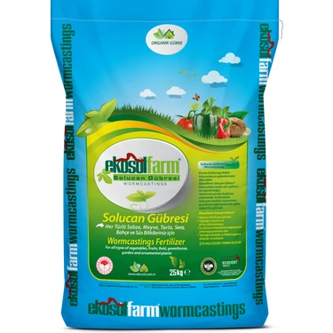 Ekosolfarm %100 Solucan Gübresi 25 Kg Organik Tüm Bitkilerde Kullanıma Uygun Organik